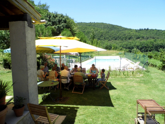 Jardin piscine barbecue