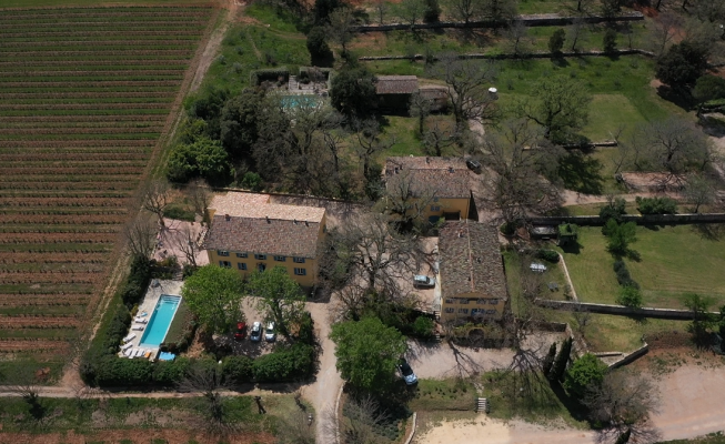 Vue aérienne hameau de Trians en hiver